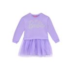 Barbie Kız Çocuk Simli Abiye Elbise, 7-8 Yaş, 5003289362, Lila, Kız Çocuklar