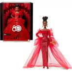 Barbie Mattel'ın Özel 80. Doğum Günü Barbie Doll Simli Kırmızı Tül Elbise, Şeffaf Küpeli Ve Eldivenl