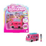 Barbie Mini BarbieLand™ Bebek ve Araç Barbie Mini BarbieLand bebek ve araç seti, 4 cm bebek ile renk değiştiren havuzuyla Rüya Karavanı HYF39
