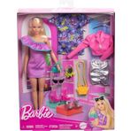 Barbie Moda Bebek, Kıyafetleri ve Akseasuarları Parti elbiseleri ve çantalar dahil kıyafetleri ve aksesuarlarıyla Barbie bebek (3 farklı kombin) HYT61