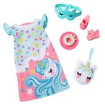Barbie: My First Barbie Clothes, 13,5 inç Okul Öncesi Bebekler için Moda Paketi, Pijama Takımı, Terlik ve Uyku Zamanı Aksesuarları