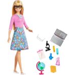 Barbie Öğretmen Bebek Pembe Bluz ve Çiçek Desenli Etek ile 10 Aksesuarla Eğlenceli Oyun