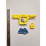 Barbie Oyuncak Bebek Için 3 Lü Kıyafet Takımı - Sarı