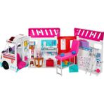 Barbie Oyuncakları, Işıklı, Sesli ve 20'den Fazla Aksesuar Içeren Dönüşen Ambulans ve Klini - Çok Renkli