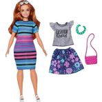 Barbie Özel Fashionistas Bebek ve Kıyafetleri Esmer Barbie Kızıl Saçlı Stil Bebek