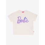 Barbie Payetli Beyaz - Lila Kız Çocuk T-Shirt BRB5SG-TST6020 - 11 - 12 Yaş