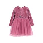 Barbie Pullu Pembe Kız Çocuk Abiye Elbise BRB5WG-ELB6661