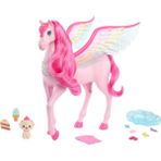 Barbie Rosa Pegasus 10 Aksesuarlı Köpek Yavrusu Dahil, Kanatlı At Oyuncağı, Işıklı ve Sesli, Sihir D