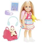 Barbie Seyahatte Chelsea ve Aksesuarları, Köpek Dahil, 3-7 Yaş Arası İçin HJY17