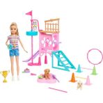 Barbie & Stacie Köpek Yavrusu Oyun Parkı - Interaktif Köpek Oyun Alanı Seti - Pembe
