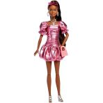 Barbie Stil İkonu Bebek, Balon Etekli Metalik Mercan Rengi Elbise Giyen Ve Güneş Gözlüğü, Mücevher V