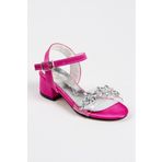 Barbie Taşlı Fuşya Kız Çocuk Abiye Topuklu Ayakkabı