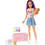 Barbie ve Aksesuarları, Skipper Bebek, Uykulu Bebek Figürü ve Beşikli Oyun Seti, Mobilya ve Tema - Çok Renkli