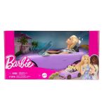 Barbie ve Havalı Arabası - Mor Araba-Mavi Elbiseli