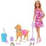 Barbie Ve Köpekçiğin Yürüyüş Zamanı Oyuncak Seti, Yürüyen Ve Tuvaletini Yapan Oyuncak Köpek, Barbie