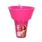 Barbie Yuvarlak Mısır Kovalı Pipetli Bardak