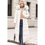 Barbora Günlük Kışlık Tam Boy Şişme Kadın Mont - 2XL - Beyaz