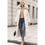 Barbora Günlük Kışlık Tam Boy Şişme Kadın Mont - XL - Beyaz