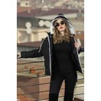 Barbora Günlük Şık Kapüşonlu Kışlık Kadın Şişme Mont - 2XL - Siyah