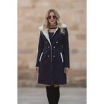 Barbora Kışlık Günlük Kaşe Kadın Kaban - 2XL - Lacivert