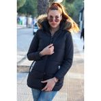 Barbora Kışlık Kürk Yaka Şişme Kadın Mont TR7112SIYAH - 2XL