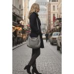 Barbora Kürk Yaka Kışlık Kaşe Kaban - 2XL - Lacivert