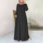 Barbora Tam Boy Tesettür Elbise - XL - Siyah