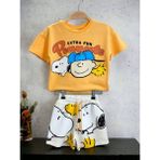 Barbosa Erkek %100 Pamuklu T-Shirt Şort Takım - 7 - 8 Yaş - Turuncu
