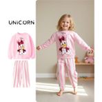 Barbosa Sweatshirt ve Kot Canvas Dokuma Pantolon Kız Çoçuk Tak (Daisy Duck - Minnie Mause 3D Fiyonk) - Pembe - Beyaz - 7 - 8 Yaş