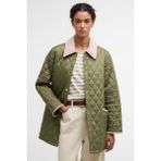 Barbour Icons Modern Liddesdale Kapitone Ceket GN14 Bleached Olive/ancient/gardenia - 40 - Haki