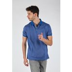 Barca 1102600 Saks Polo Yaka Puantiye Kısa Kollu Erkek T-Shirt
