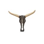 Barcshop Dekoratif Buffalo Kafa Duvar Süsü, Albizia Ahşap, El Yapımı, Doğal Ahşap