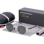 Barcur Santoro Amerikan Malı Yüksek Kalite Retro Titanyum Uv400 Polarize Erkek Ve Kadın Güneş Gözlüğü - Altın - Siyah