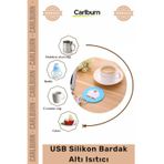 #BardakIsıtıcı Karbon Fiber Isıtma Pedli Taşınabilir Ofis Masaüstü Şık USB Silikon Bardak Altı Isıtı