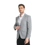 Barella Erkek Siyah Ekose Slim Fit Mono Yaka Spor Blazer Ceket Siyah 64