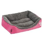 Barelove Kare Büyük Köpek Yatağı Yıkanabilir Pedler Oda Su Geçirmez Alt (Canlı Pembe)