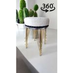 BARERMO 360 Derece Döner puf, döner sandalye, döner bench, makyaj masası sandalyesi, dresuar pufu, puf, lüx