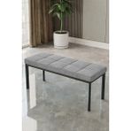 Baresmu Aren Bench Puf – Çımalı Oturma Bankı 105X40 cm | Modern Bench Puf Siyah Metal Ayaklı Çımalı - 105 x 45 - Gri