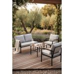 Baresmu Barbah Metal Bahçe Oturma Grubu 2+1+1 Balkon Seti | Minderli Koltuk Takımı | Bahçe & Teras Mobilyası - Beyaz