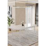 Baresmu Barmas Mutfak Masası 80X132 cm Mdf Tabla | Siyah/beyaz Metal Ayak | Modern Mutfak/salon/yemek Masası - 80 x 132 cm