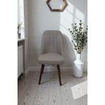 Baresmu Hasa 1 Adet Sandalye – Ahşap Ayaklı, Ergonomik, Rahat Oturumlu Modern Mutfak ve Yemek Sandalyesi - Krem