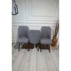 Baresmu Hasa 3 Adet Sandalye – Ahşap Ayaklı, Ergonomik, Rahat Oturumlu Modern Mutfak ve Yemek Sandalyesi - Gri