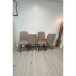 Baresmu Hasa 4 Adet Sandalye – Ahşap Ayaklı, Ergonomik, Rahat Oturumlu Modern Mutfak ve Yemek Sandalyesi - Cappuccino