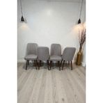 Baresmu Hasa 4 Adet Sandalye – Ahşap Ayaklı, Ergonomik, Rahat Oturumlu Modern Mutfak ve Yemek Sandalyesi - Krem