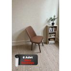 Baresmu Hasa 6 Adet Sandalye – Ahşap Ayaklı, Ergonomik, Rahat Oturumlu Modern Mutfak ve Yemek Sandalyesi - Kahverengi