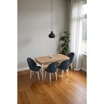 Baresmu Mura Meşe 80x132 Açılabilir Mdf Masa Yemek Odası Takımı, Mutfak Takımı 4 Adet Sandalye Antrasit