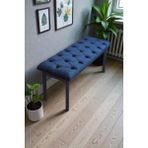 Baresmu Süme Bench Puf – Kapitone Oturma Bankı 105X40 cm | Modern Bench Puf Metal Ayaklı Kapitoneli - 105 x 40 cm - Antrasit