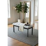 Baresmu Süme Bench Puf – Kapitoneli Oturma Bankı 105x40 Cm | Modern Bench Puf Metal Ayaklı Kapitoneli Krem