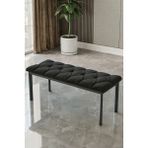 Baresmu Süme Bench Puf – Kapitoneli Oturma Bankı 105X40 cm | Modern Bench Puf Siyah Metal Ayaklı Kapitoneli - 105 x 45 - Renkli