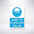 Baret ve İş Gözlüğü Tak Sticker 20X28 Cm